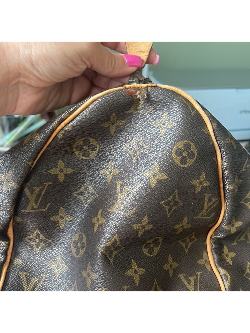 Authentic Louis Vuitton Classic Monogram Keepall 45 Handbag - Picture 12 of 12